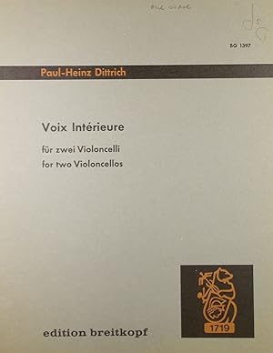 Imagen del vendedor de Voix Interieure, fur zwei Violoncelli (2 Cellos) a la venta por Austin Sherlaw-Johnson, Secondhand Music