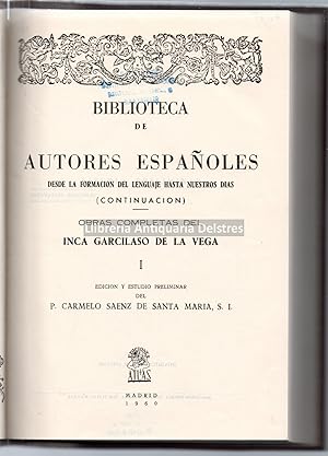 Bild des Verkufers fr Obras completas de [.]. Edicin y estudio preliminar del P. Carmelo Saenz de Santa Mara, S. I. zum Verkauf von Llibreria Antiquria Delstres