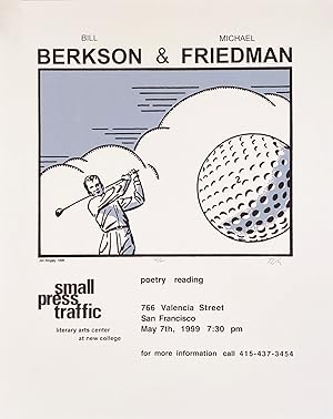 Small Press Traffic, Bill Berkson and Michael Friedman Poetry Reading Poster Flyer