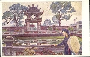 Immagine del venditore per Knstler Ansichtskarte / Postkarte Salg, Hanoi Vietnam, Pagoda della Letteratura, Chiosco dell' Eloquenza venduto da akpool GmbH