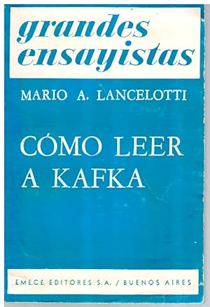 Imagen del vendedor de Cmo leer a Kafka. a la venta por Librera Dilogo