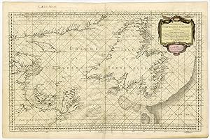 Rare Antique map-CANADA-GULF OF ST. LAWRENCE-SEA CHART-Bellin-1754