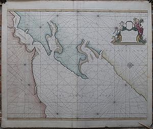 Antique map-SEA CHART-SCOTLAND-INVERNESS-FIRTH OF MURRY-Collins-Moll-1689