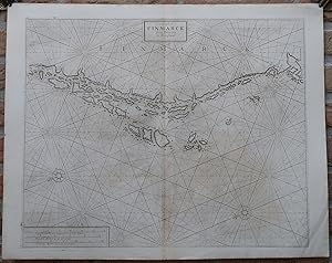 Antique map-SEA CHART-NORWAY-TRONDHEIM-MAELSTROM-Thornton-1702