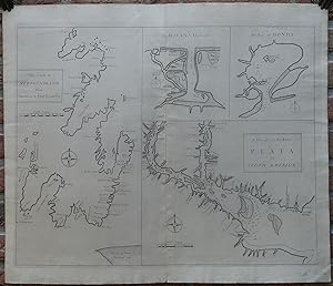 Antique map-SEA CHART-NEWFOUNDLAND-HAVANA-HONDA BAY-Halley-Senex-1728