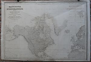 Antique map-WORLD MAP-AMERICA-EUROPE-GREENLAND-Depot de la Marine-1852