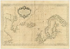 Rare Antique map-NORTH ATLANTIC-MERES DU NORD-SEA CHART-Bellin-1751