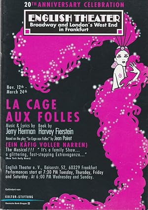 Bild des Verkufers fr Programmheft Jerry Herman / Harvey Fierstein LA CAGE AUX FOLLES Nov. 12th 1999 - March 24th 2000 zum Verkauf von Programmhefte24 Schauspiel und Musiktheater der letzten 150 Jahre