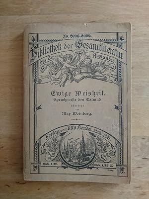 Seller image for Ewige Weisheit - Spruchpoesie des Talmud for sale by Antiquariat Birgit Gerl