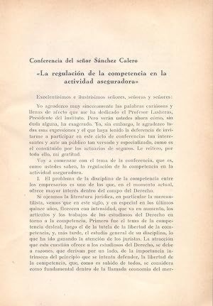 Bild des Verkufers fr LA REGULACION DE LA COMPETENCIA EN LA ACTIVIDAD ASEGURADORA" (EXTRAIDO ORIGINAL DEL AO 1963, ESTUDIO COMPLETO TEXTO INTEGRO) zum Verkauf von Libreria 7 Soles