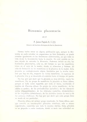 Seller image for BIONOMIA PLACENTARIA (EXTRAIDO ORIGINAL DEL AO 1960, ESTUDIO COMPLETO TEXTO INTEGRO) for sale by Libreria 7 Soles
