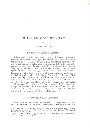Seller image for THE DIAGNOSIS OF CONFLICT IN SPORT (EXTRAIDO ORIGINAL DEL AO 1975, ESTUDIO COMPLETO TEXTO INTEGRO) for sale by Libreria 7 Soles