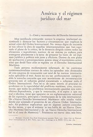 Imagen del vendedor de AMERICA Y EL REGIMEN JURIDICO DEL MAR (EXTRAIDO ORIGINAL DEL AO 1957, ESTUDIO COMPLETO TEXTO INTEGRO) a la venta por Libreria 7 Soles