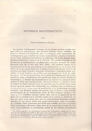 Seller image for ADVERSUS MATHEMATICOS (EXTRAIDO ORIGINAL DEL AO 1962, ESTUDIO COMPLETO TEXTO INTEGRO) for sale by Libreria 7 Soles