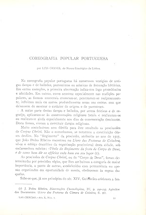 Imagen del vendedor de COREIGRAFIA POPULAR PORTUGUESA (EXTRAIDO ORIGINAL DEL AO 1945, ESTUDIO COMPLETO TEXTO INTEGRO) a la venta por Libreria 7 Soles