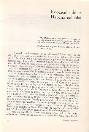 Seller image for EVOCACION DE LA HABANA COLONIAL (EXTRAIDO ORIGINAL DEL AO 1956, ESTUDIO COMPLETO TEXTO INTEGRO) for sale by Libreria 7 Soles