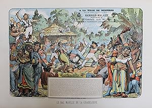"LE BAL MABILLE DE LA GUADELOUPE" Affiche originale entoilée B.MOLOCH 1880