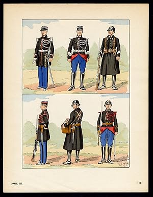 Antique Print-MILITARY-FRANCE-UNIFORM-FRENCH ARMY-pl. 104-Large-1965