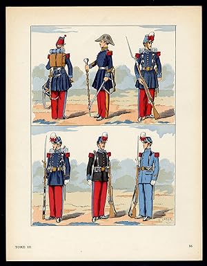 Antique Print-MILITARY-FRANCE-UNIFORM-FRENCH ARMY-pl. 86-Large-1965