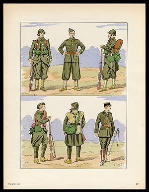 Antique Print-MILITARY-FRANCE-UNIFORM-FRENCH ARMY-pl. 89-Large-1965