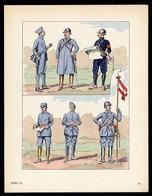 Antique Print-MILITARY-FRANCE-UNIFORM-FRENCH ARMY-pl. 84-Large-1965