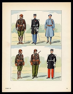 Antique Print-MILITARY-FRANCE-UNIFORM-FRENCH ARMY-pl. 96-Large-1965