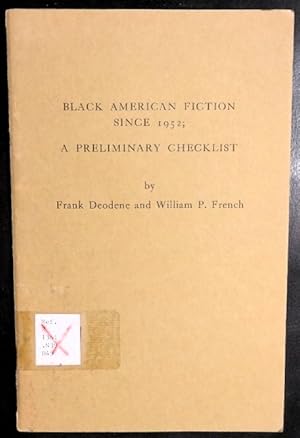 Imagen del vendedor de Black American Fiction Since 1952: A Preliminary Checklist a la venta por GuthrieBooks