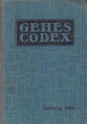 Bild des Verkufers fr Gehes Codex. Nachtrag 1 zur 7 . Auflage von Gehes Codex der pharmazeutischen und organotherapeutischen Spezialprparate. zum Verkauf von Allguer Online Antiquariat