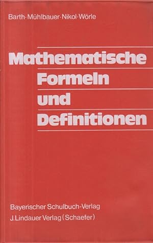 Bild des Verkufers fr Mathematische Formeln und Definitionen. zum Verkauf von Allguer Online Antiquariat