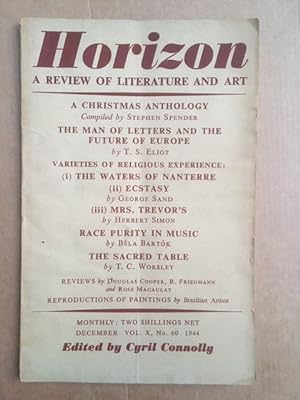 Immagine del venditore per Horizon, A Review of Literature and Art, December 1944 Vol X No.60 venduto da Raymond Tait
