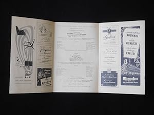 Image du vendeur pour Programmzettel Bhnen der Stadt Kln in der Aula der Universitt 1953/54. Urauffhrung DIE WITWE VON EPHESUS von Reutter [und] Deutsche Erstauffhrung ANGELIQUE von Ibert. Musikal. Ltg.: Wolfgang von der Nahmer, Insz.: Erich Bormann, Bhnenbild/ Kostme: Walter Gondolf, Chre: Hans Keller. Mit Walburga Wegner (Witwe), Rita Bartos, Hasso Eschert, Alfred Kochendrfer; Charlotte Hoffmann-Pauels (Angelique), August Griebel, Georges Athana, Helga Jenckel mis en vente par Fast alles Theater! Antiquariat fr die darstellenden Knste