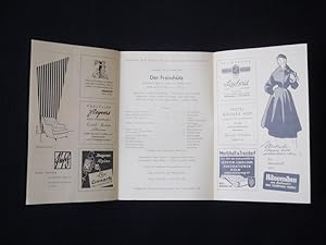 Seller image for Programmzettel Bhnen der Stadt Kln in der Aula der Universitt 1953/54. DER FREISCHTZ von Kind, Weber (Musik). Musikal. Ltg.: Gerd Heidger, Insz.: Herbert Maisch, Bhnenbild: Walter Gondolf, Kostme: Wera Schawlinsky. Mit Robert Blasius, Heiner Horn, Kthe Mller-Siepermann, Hilla Oppel, Frans Andersson, Helene Petrich, Ursula Heyer, Ruth Hoen for sale by Fast alles Theater! Antiquariat fr die darstellenden Knste