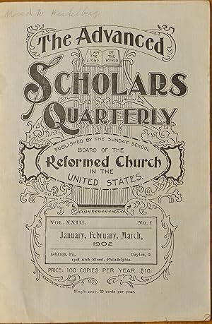 Bild des Verkufers fr The Advanced Scholars' Quarterly - Jan., Feb., March 1902 - Vol. XXIII No. 1 zum Verkauf von Faith In Print