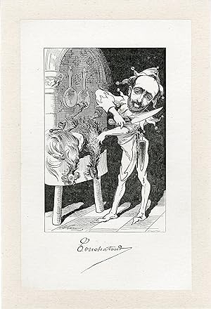 "TOUCHATOUT par Paul HADOL" Caricature originale entoilée 1872