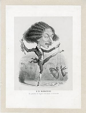 M. M. MARKOWSKI par Paul HADOL" Caricature originale entoilée vers 1860
