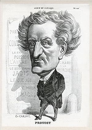 PROVOST par Etienne CARJAT" Caricature originale entoilée (vers 1860)