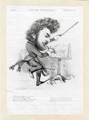 "JULIEN" Caricature originale entoilée BENJAMIN (ROUBAUD) 1840