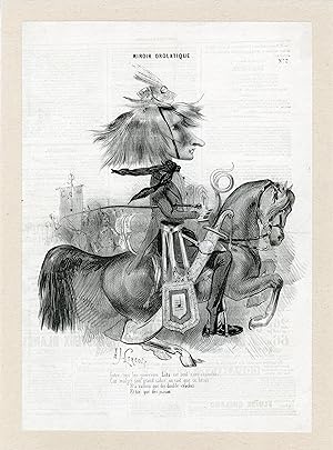 LITZ par Alcide Joseph LORENTZ" Caricature originale entoilée 1842