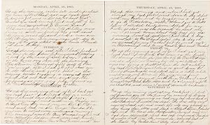 [MANUSCRIPT DAILY JOURNAL KEPT BY HARVEY M. GEER OF TROY, NEW YORK, DURING THE FINAL YEAR OF THE ...