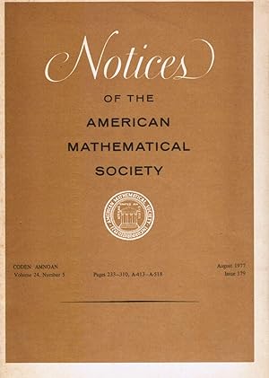 Notices of the American Mathematical Society: Volume 24, Number 5, August 1977