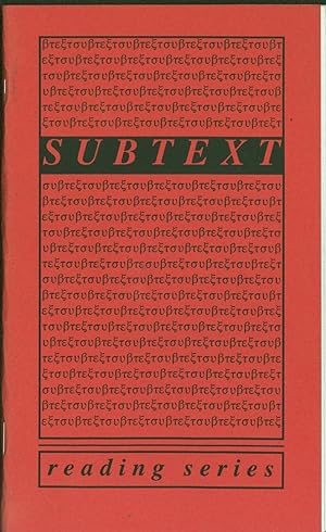 Seller image for Subtext: Reading Series. Number One, 1994 for sale by Eureka Books