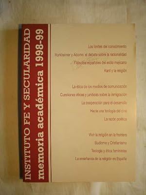 Imagen del vendedor de Instituto Fe y secularidad. Memoria Acadmica 1998-99 a la venta por Librera Antonio Azorn