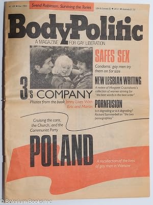 Bild des Verkufers fr The Body Politic: a magazine for gay liberation; #109, December, 1984; Poland: a recollection of the lives of gay men in Warsaw zum Verkauf von Bolerium Books Inc.