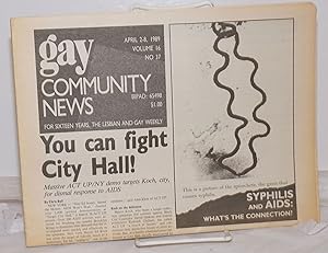 Imagen del vendedor de GCN: Gay Community News; the weekly for lesbians and gay males; vol. 16, #37, April 2-8, 1989; Syphilis & AIDS: what's the connection a la venta por Bolerium Books Inc.