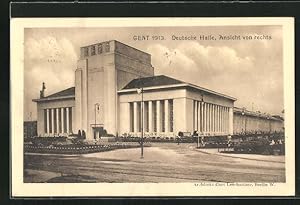 Ansichtskarte Gent, Weltausstellung 1913, Deutsche Halle, Ansicht von rechts