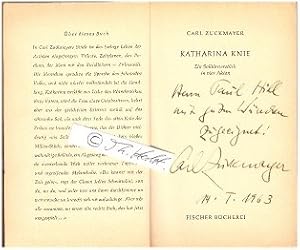 Imagen del vendedor de CARL ZUCKMAYER (1896-1977) dt.-schweizer Dramatiker, Schriftsteller, Drehbuchautor, u.a. "Des Teufels General" a la venta por Herbst-Auktionen