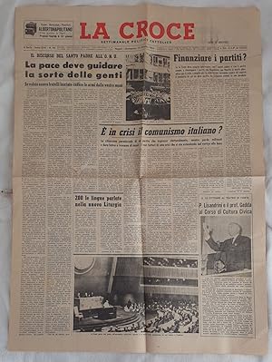 LA CROCE SETTIMANALE POLITICO CATTOLICO NAPOLI DOMENICA 10 OTTOBRE 1965,