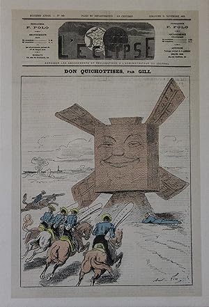 "DON QUICHOTTISES par André GILL" Couverture originale entoilée L'ECLIPSE 1875