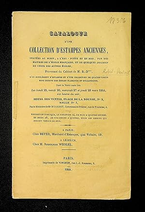 Catalogue d'une Collection d'Estampes Anciennes.[25 mars 1844]