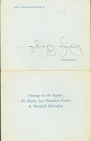 Homage to the Square, the Blacks, Ian Hamilton Finley & Marshall McLuhan [Broadside]